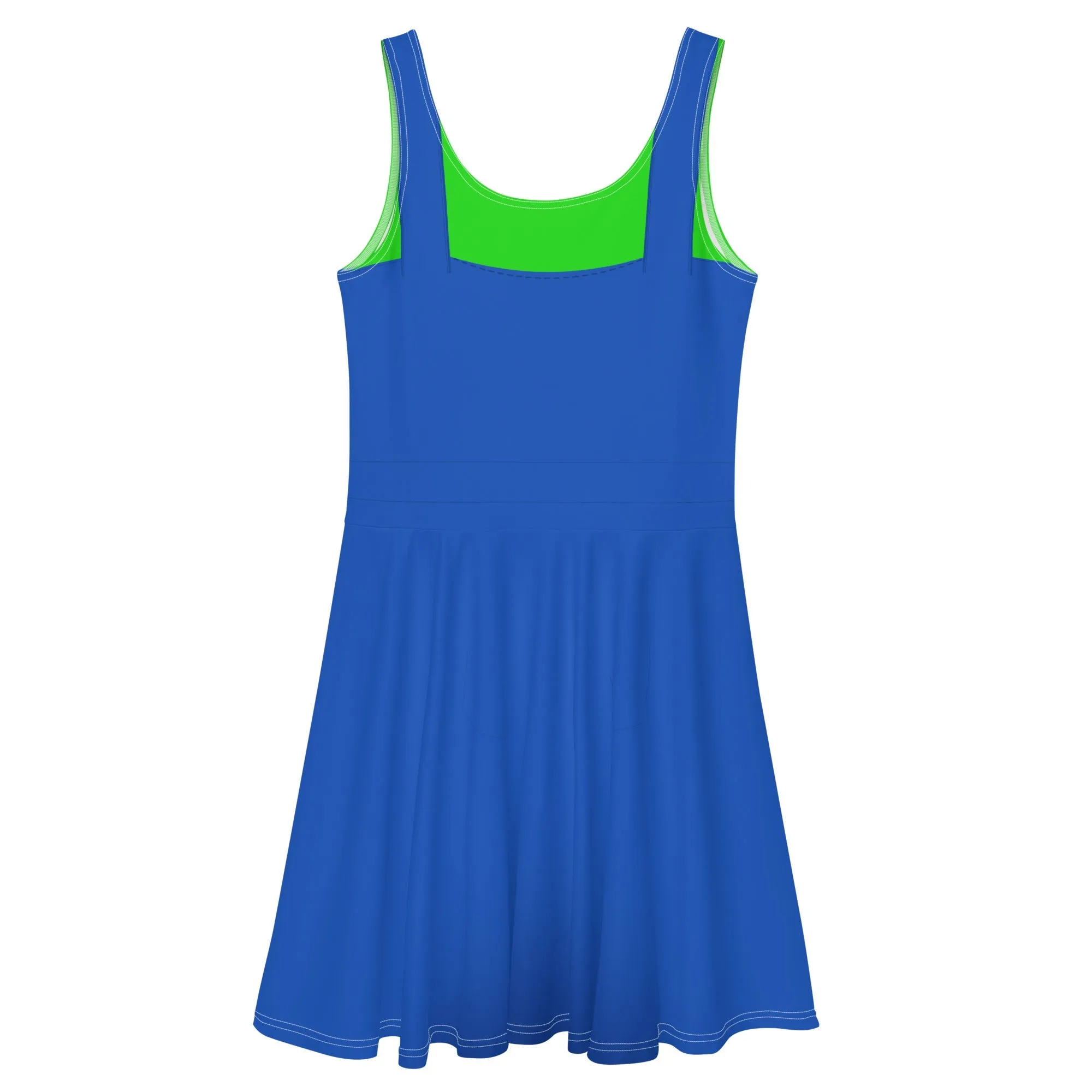 Green Video Game Man Skater Dress