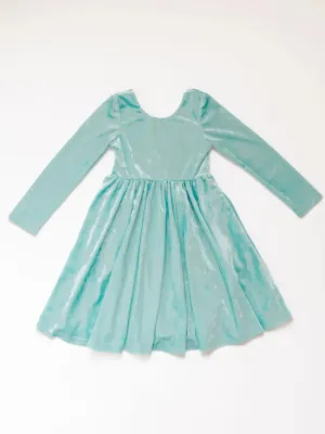 Gwendolyn Dress in Crushed Mint Velvet