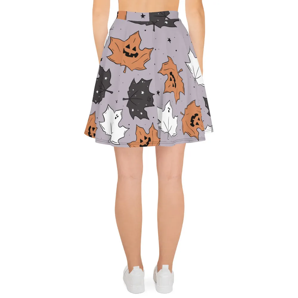 Halloween Maple Leaves Skater Skirt - Brittany Frost Designs