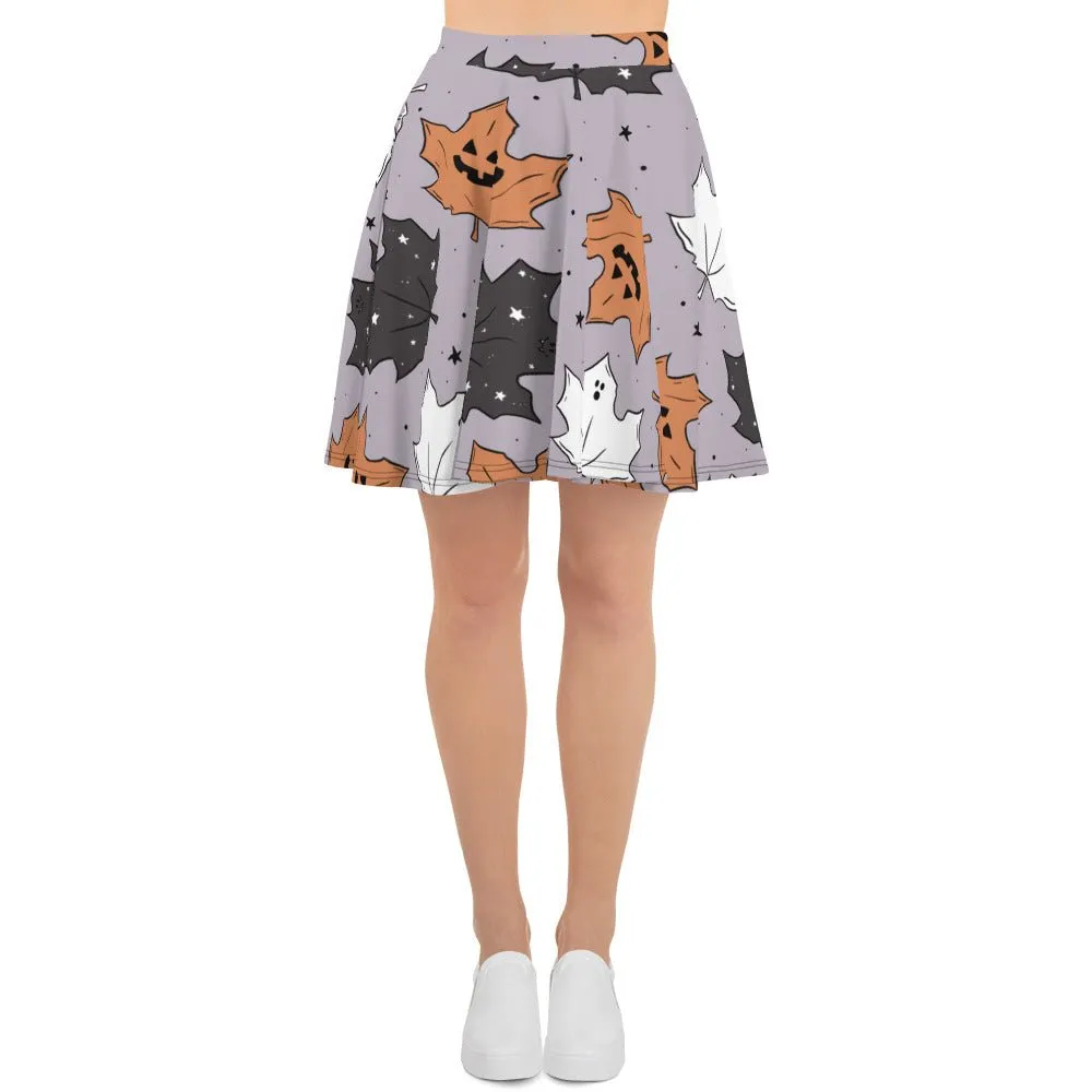 Halloween Maple Leaves Skater Skirt - Brittany Frost Designs