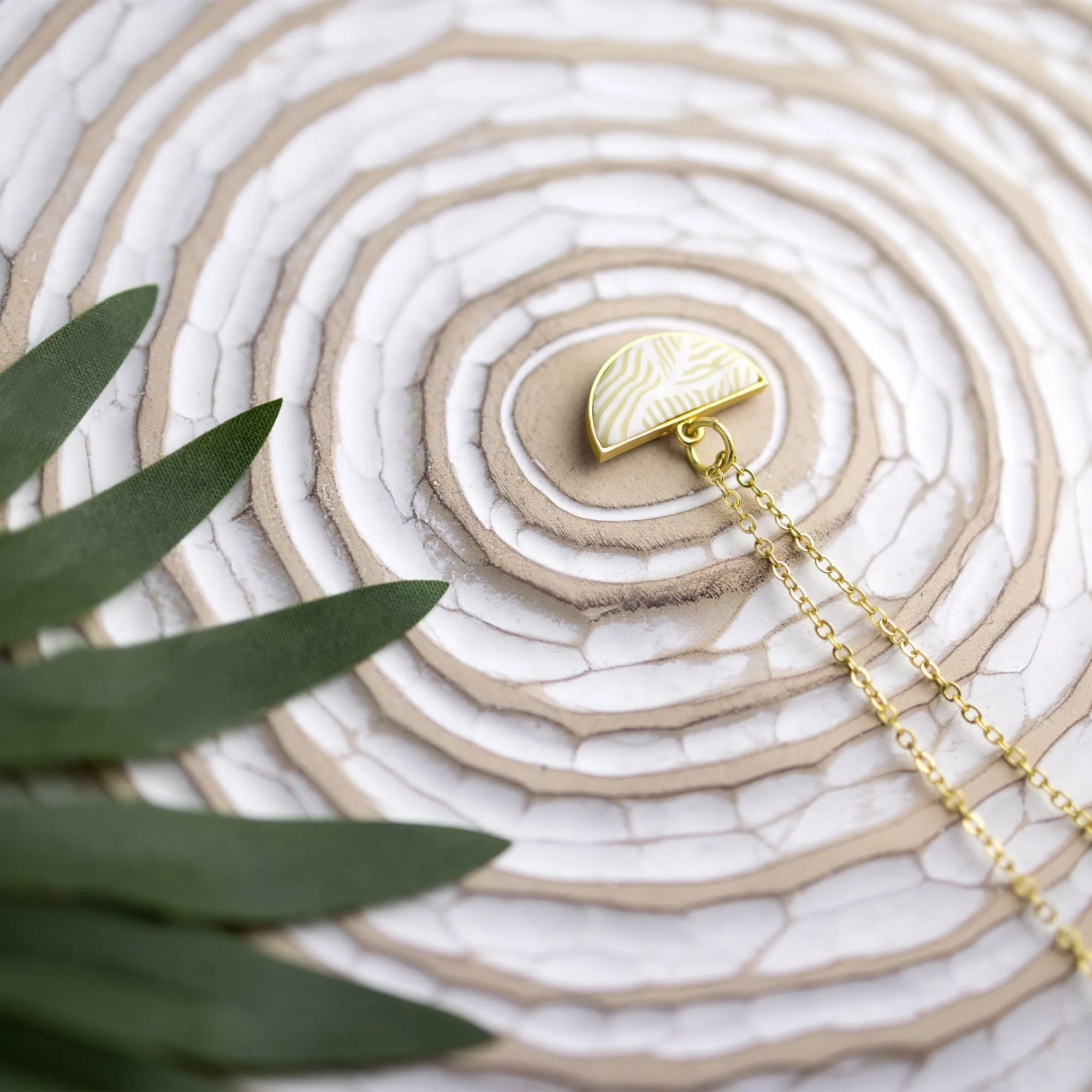 Ivory Palm Half Shell Necklace