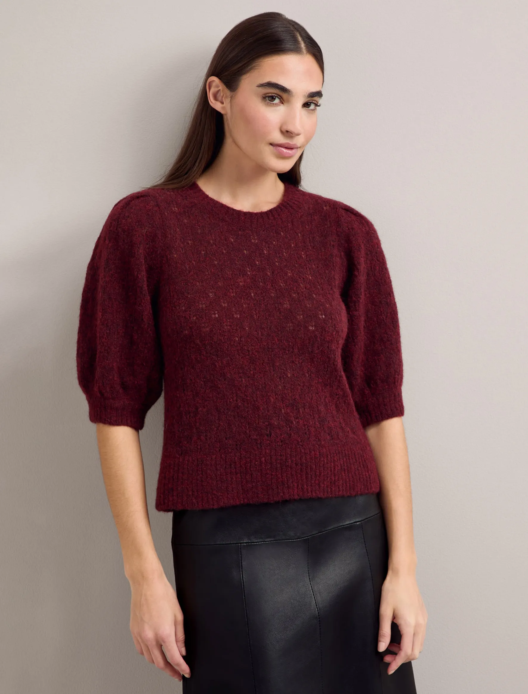 Jolie Alpaca Jumper - Burgundy