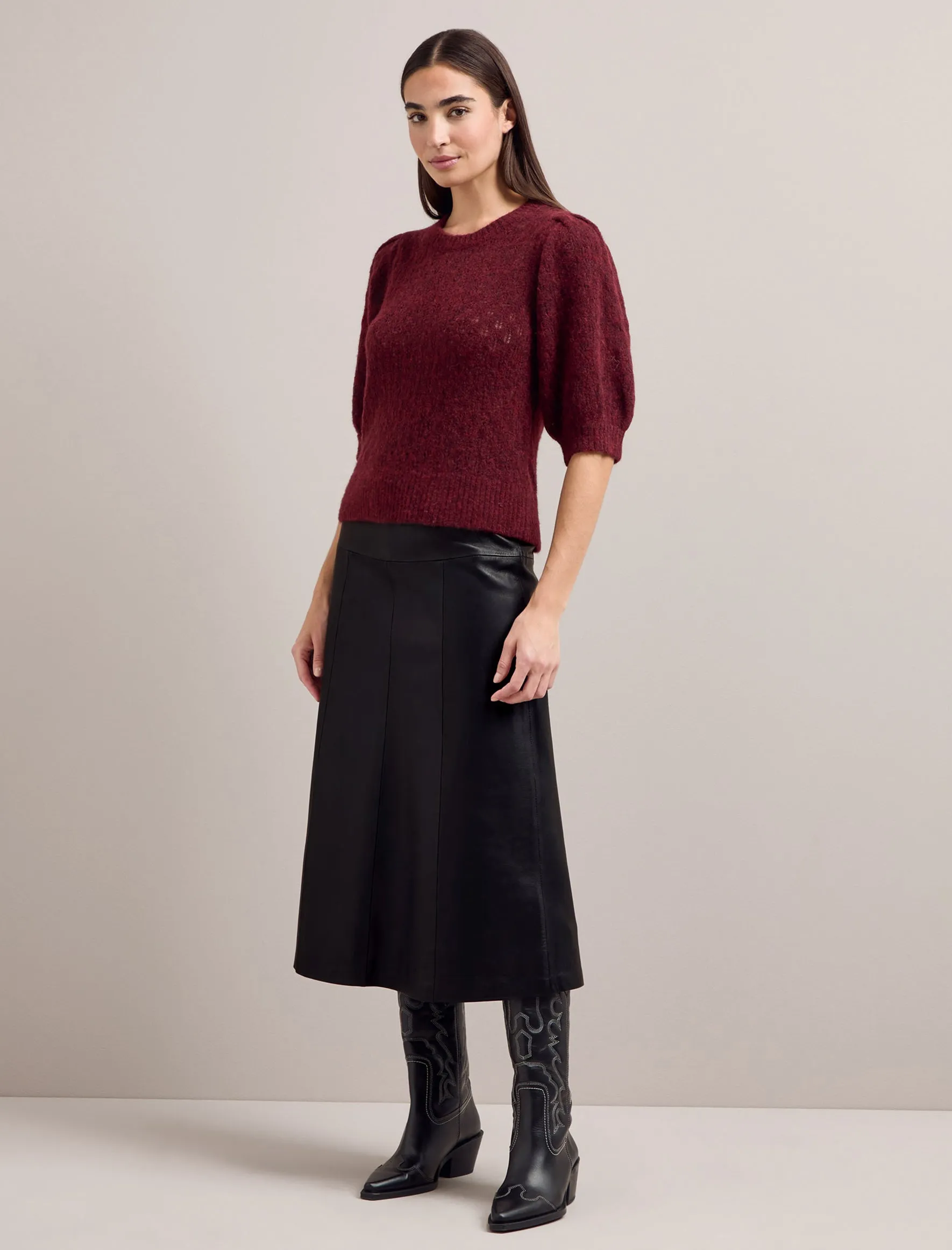 Jolie Alpaca Jumper - Burgundy