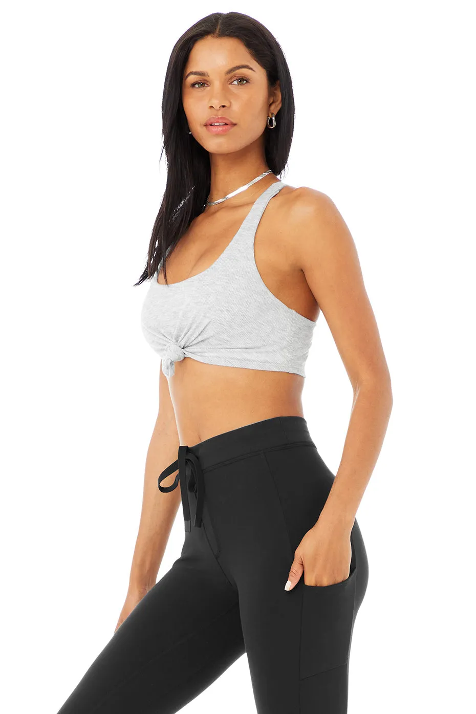 Knot Bra - Athletic Heather Grey