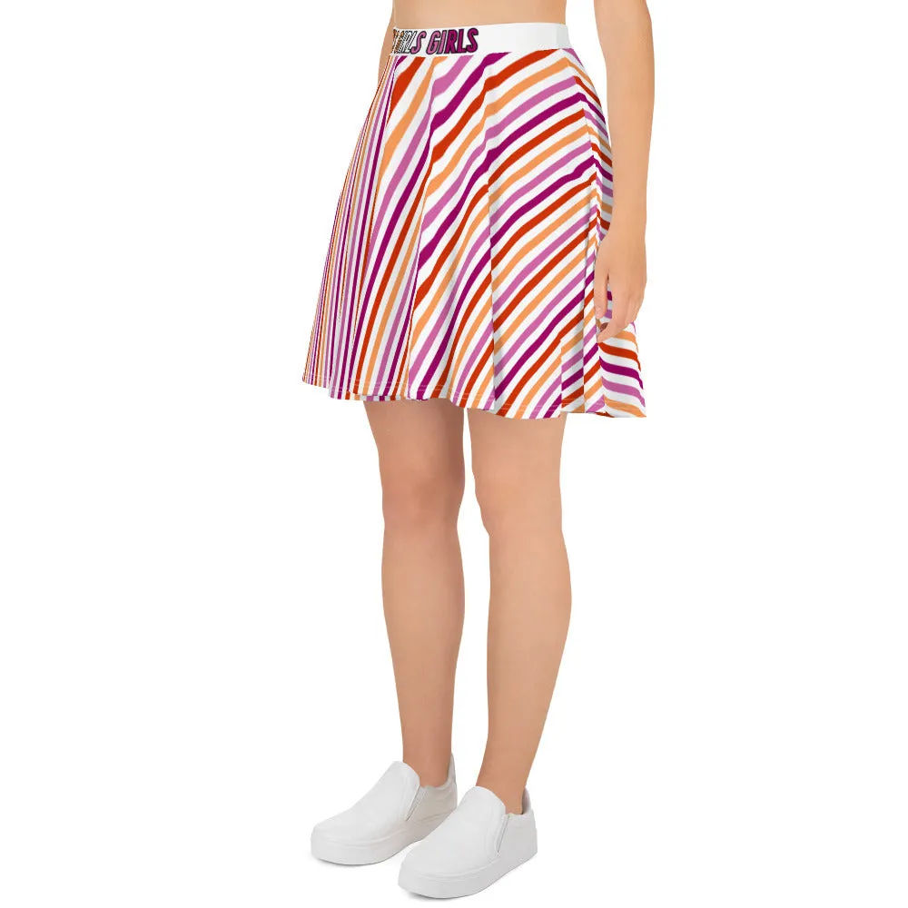 Lesbian Pride Striped Skater Skirt