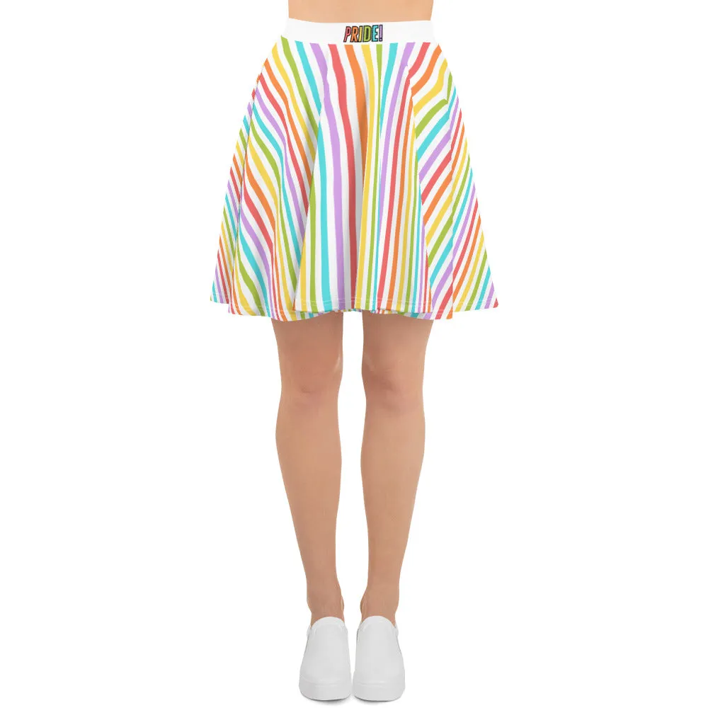 LGBT Gay Pride Rainbow Striped Skater Skirt