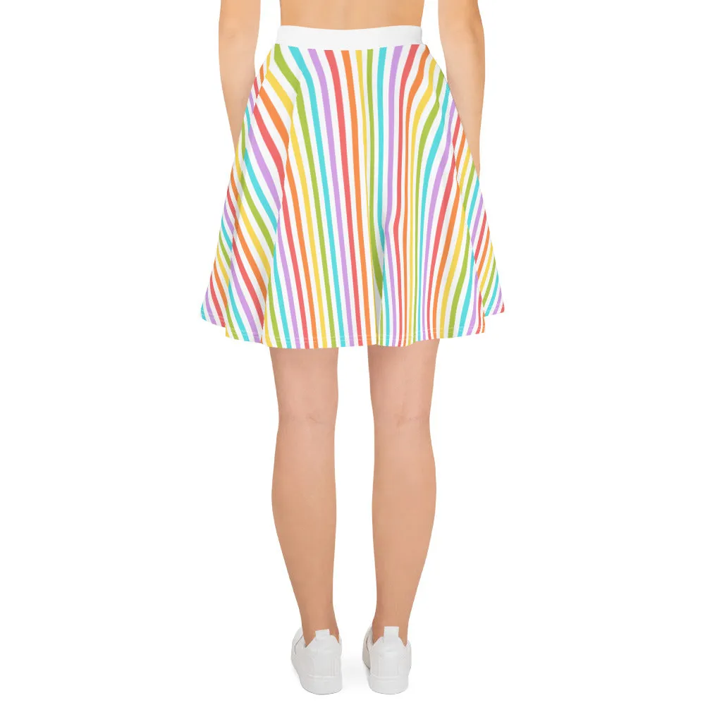 LGBT Gay Pride Rainbow Striped Skater Skirt