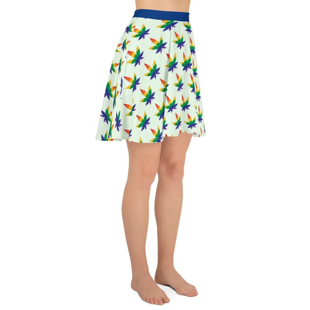 LGBTQ Pride Skater Skirt - Rainbow Weed