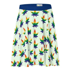 LGBTQ Pride Skater Skirt - Rainbow Weed