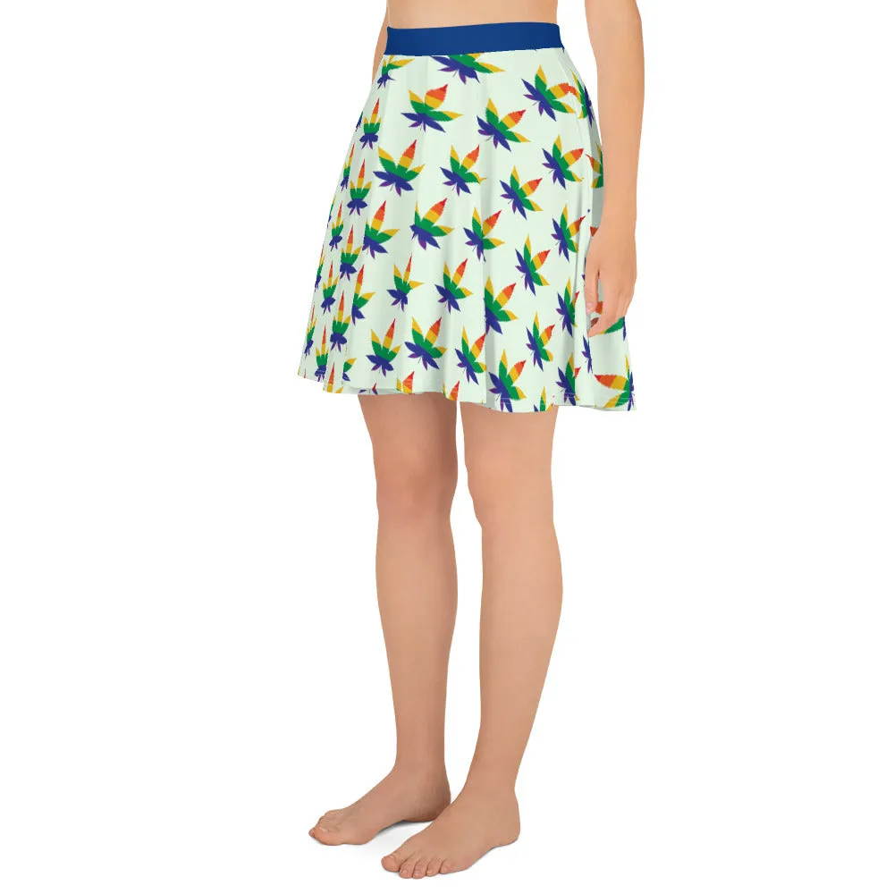 LGBTQ Pride Skater Skirt - Rainbow Weed