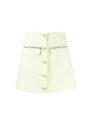 Lime Boucle Mini Skirt