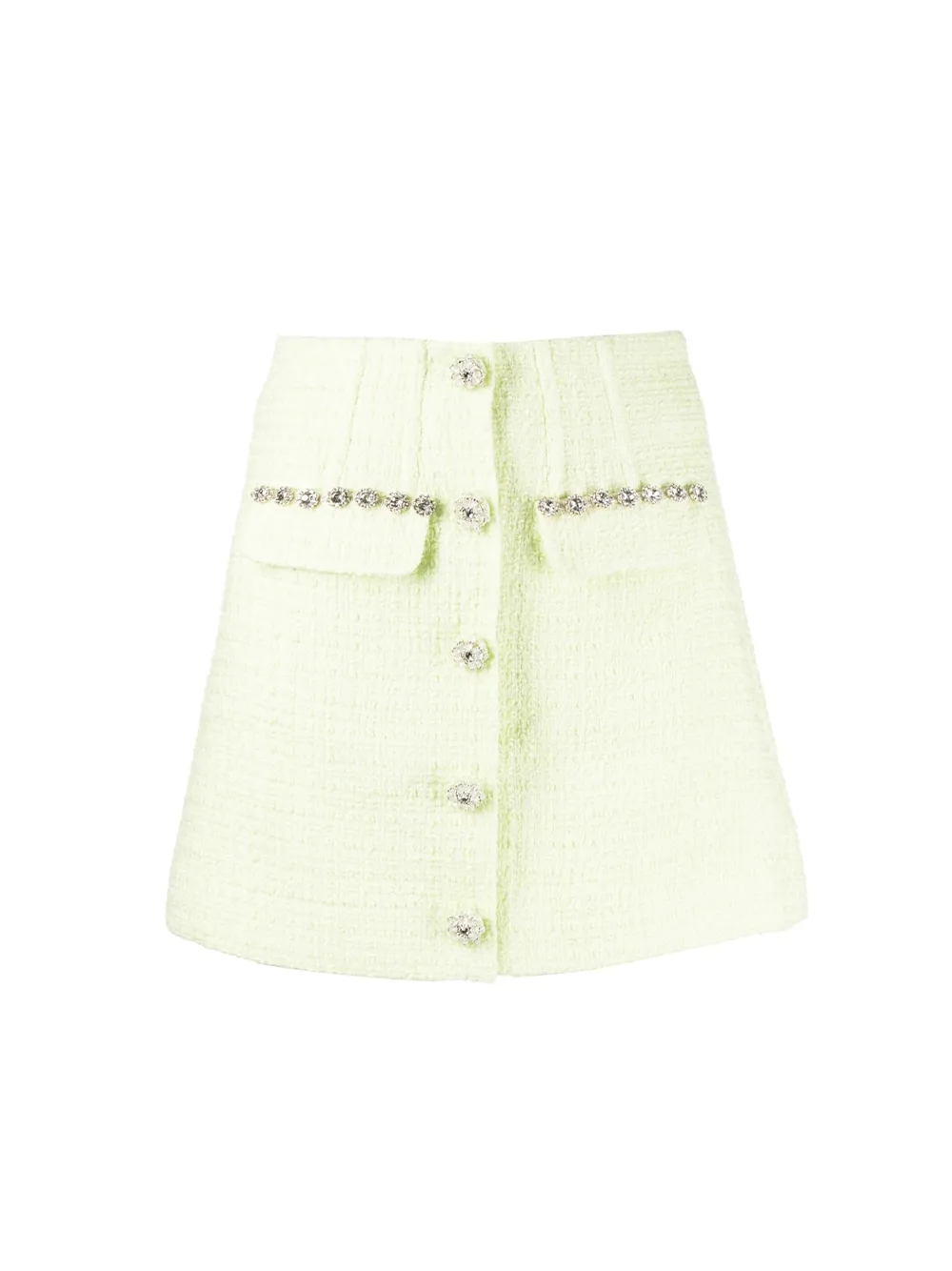 Lime Boucle Mini Skirt