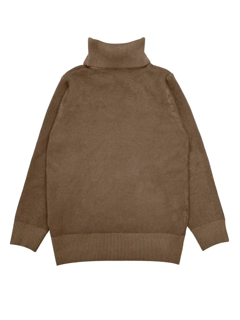 Long Sleeve Thermal Turtle Neck Pullover Sweater