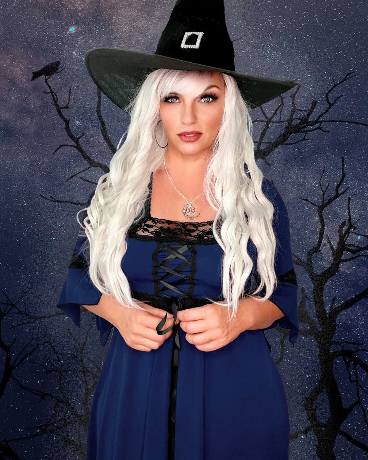 Magick Witch Costume with Renaissance Dress, Midnight