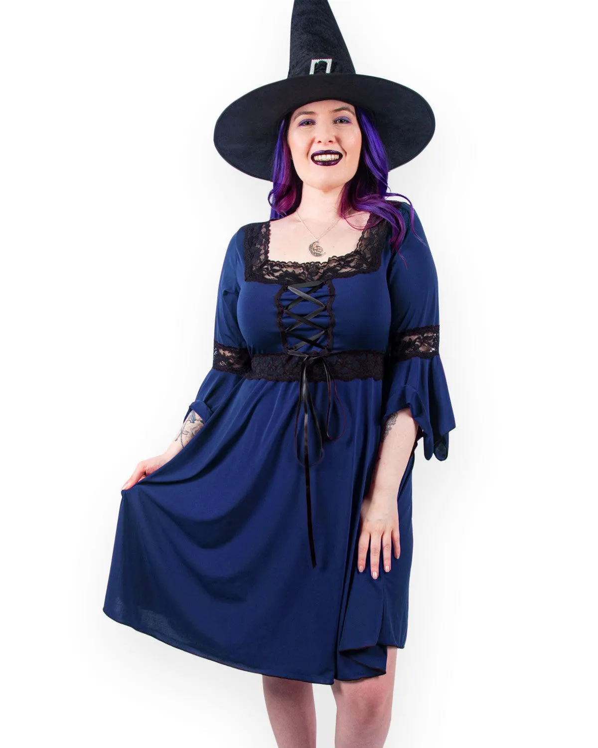 Magick Witch Costume with Renaissance Dress, Midnight