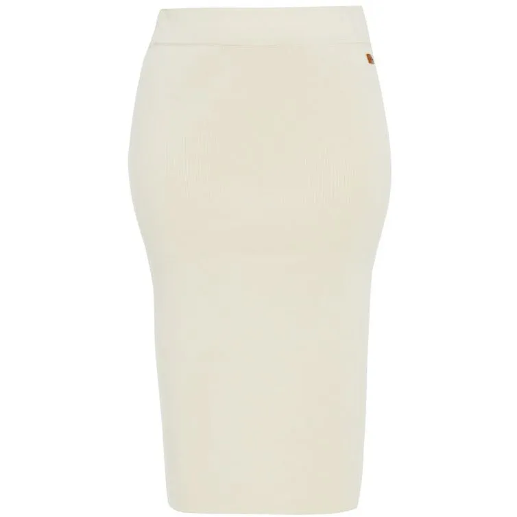 Mat Fine Knit Skirt in Beige