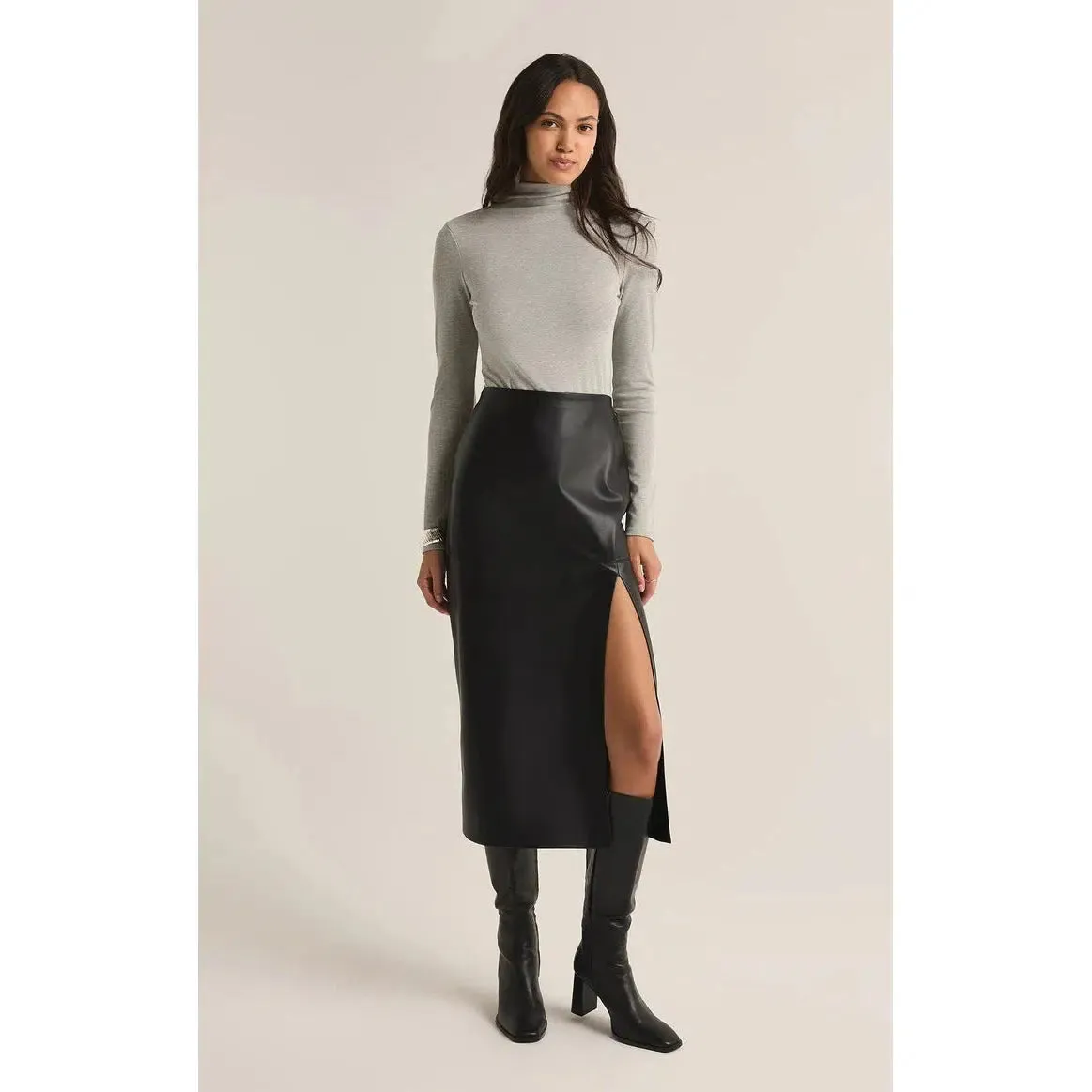 METROPOLITAN LEATHER SKIRT