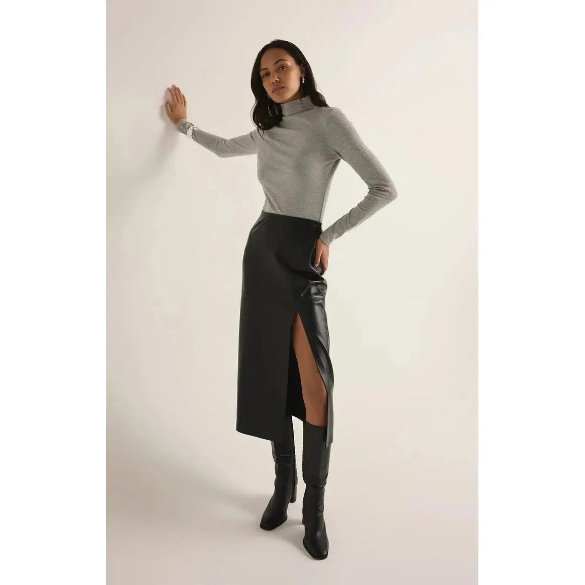 METROPOLITAN LEATHER SKIRT