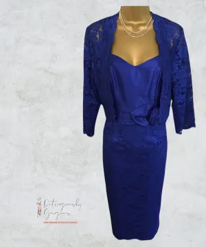 Michaela Louisa Royal Blue Lace Special Occasion Outfit UK 10 US 6 EU 38