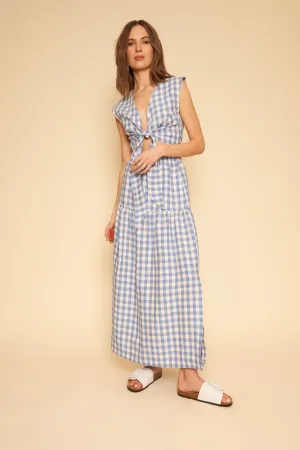 Millie Skirt/Dress in Blue Gingham Linen