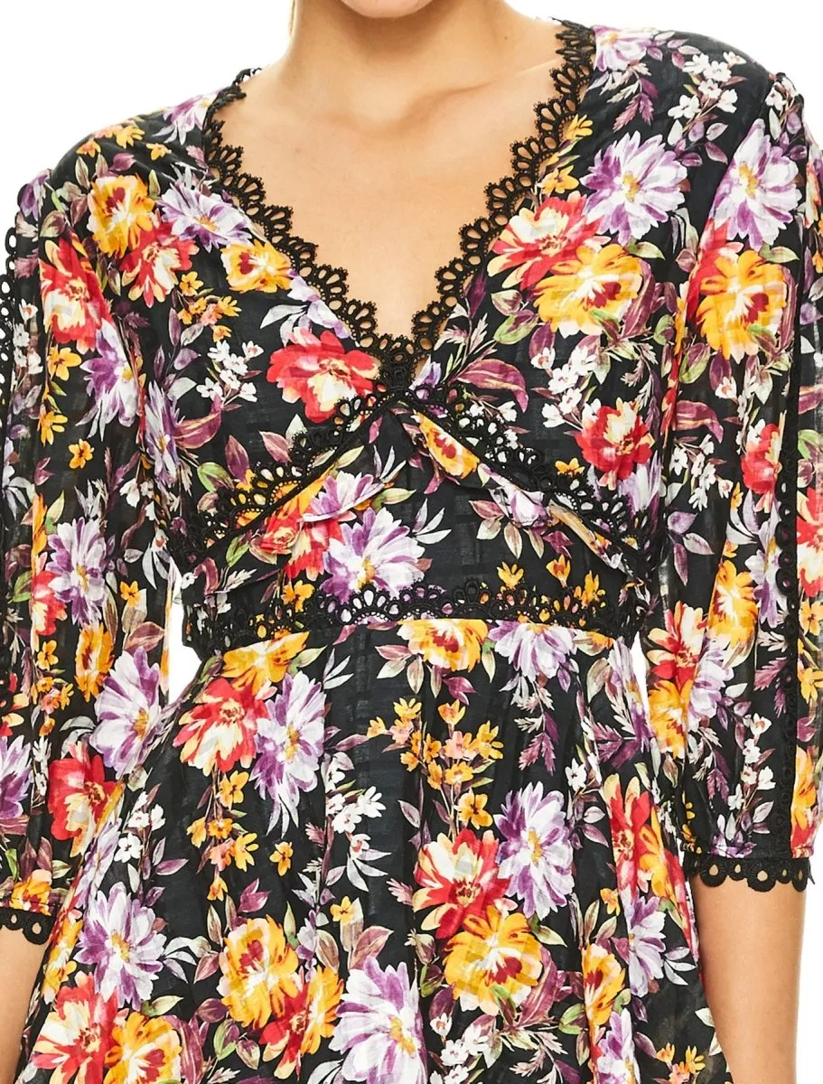 MIMOSA FLORAL MINI DRESS