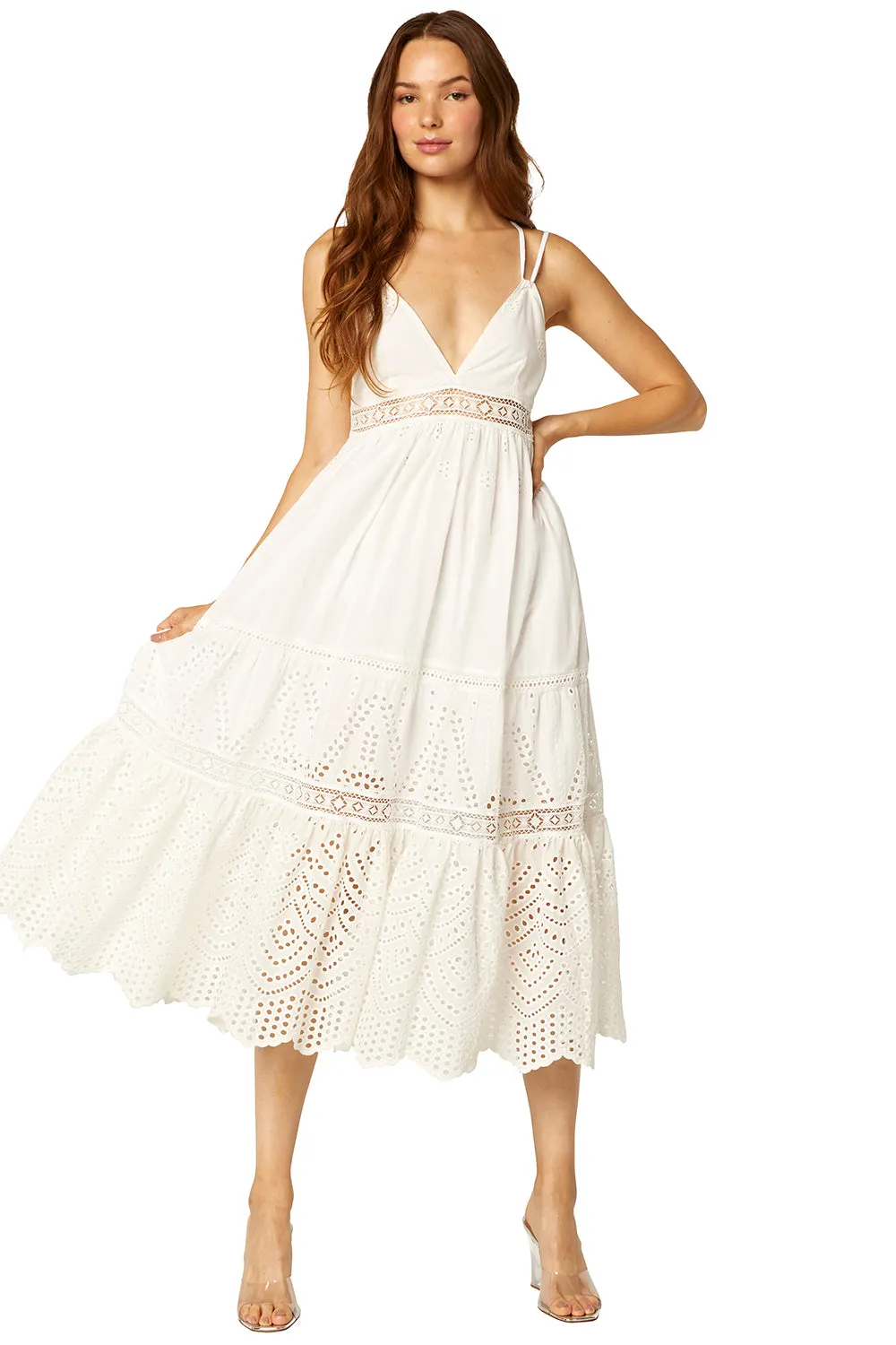 Misa - Allegra Dress in Cotton Eyelet Mix