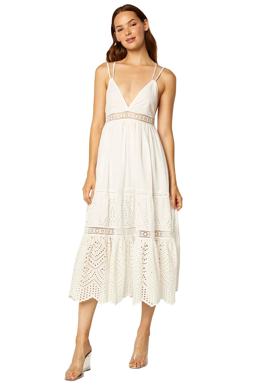 Misa - Allegra Dress in Cotton Eyelet Mix