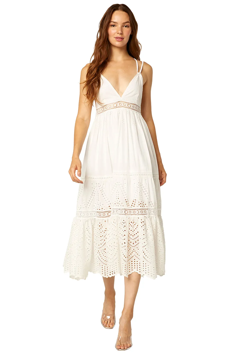 Misa - Allegra Dress in Cotton Eyelet Mix