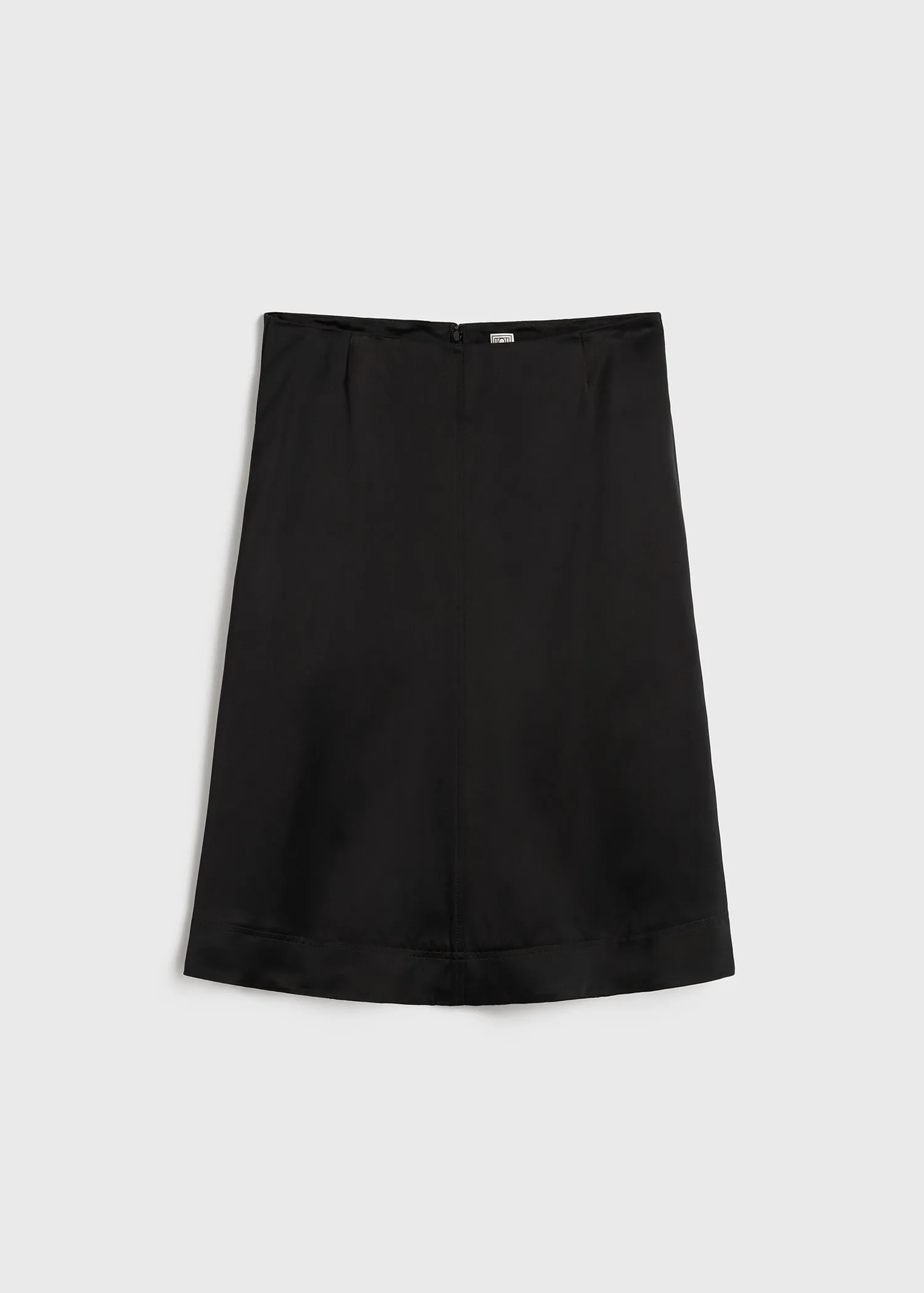 Paneled satin skirt black