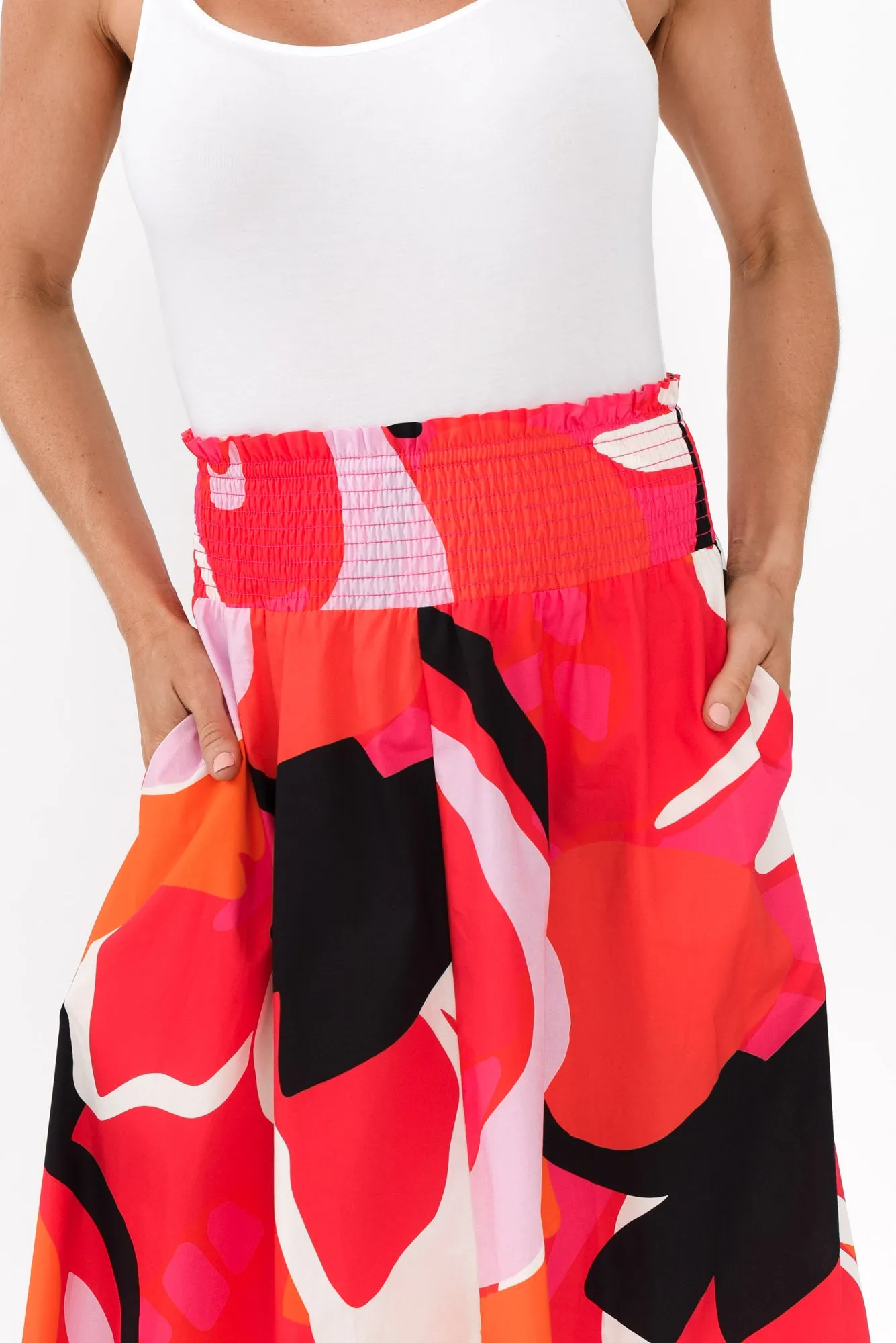 Petie Pink Abstract Cotton Skirt