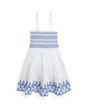 Polo Ralph Lauren Toddler Girls Smocked Eyelet Cotton Jersey Dress