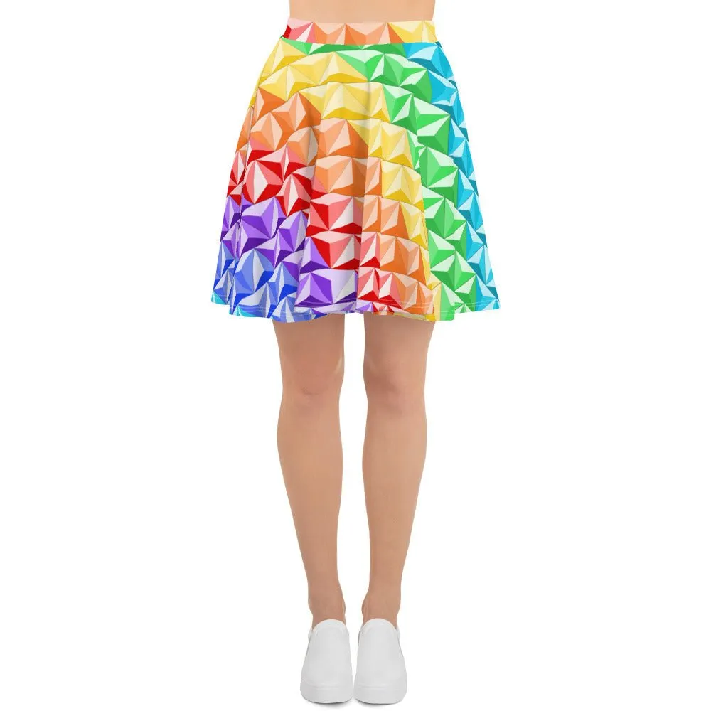 Rainbow World of Tomorrow Skater Skirt