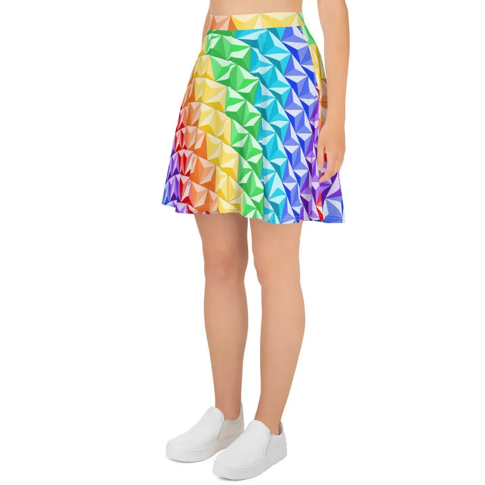 Rainbow World of Tomorrow Skater Skirt