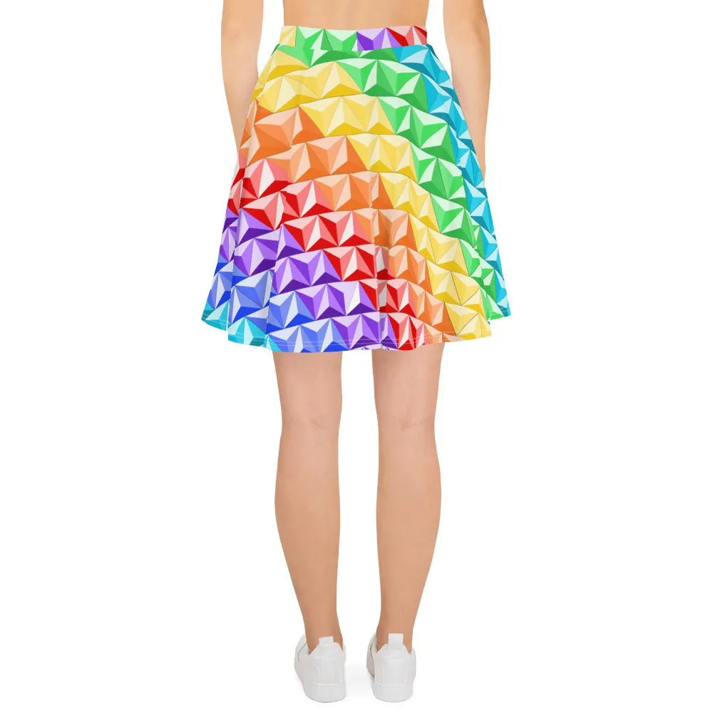 Rainbow World of Tomorrow Skater Skirt