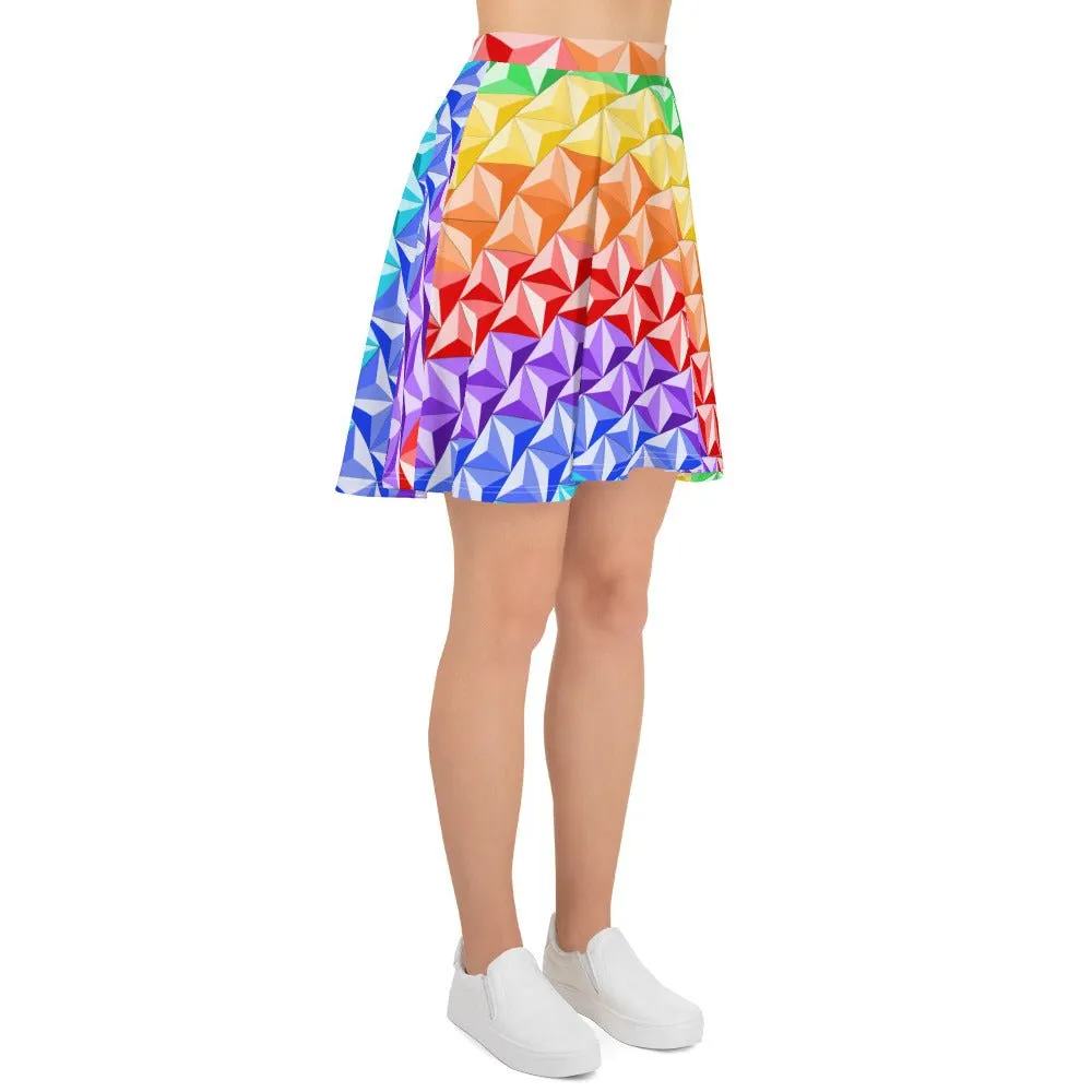 Rainbow World of Tomorrow Skater Skirt