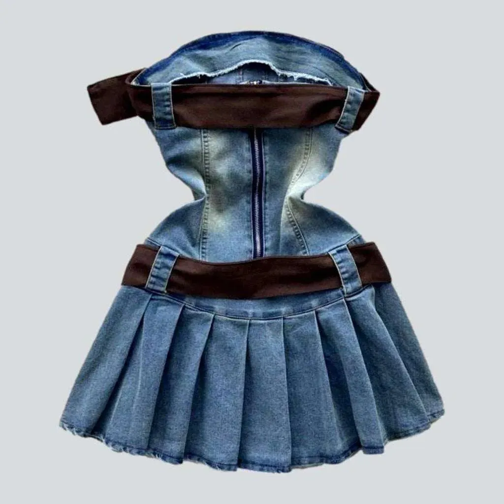 Retro vogue jeans dress