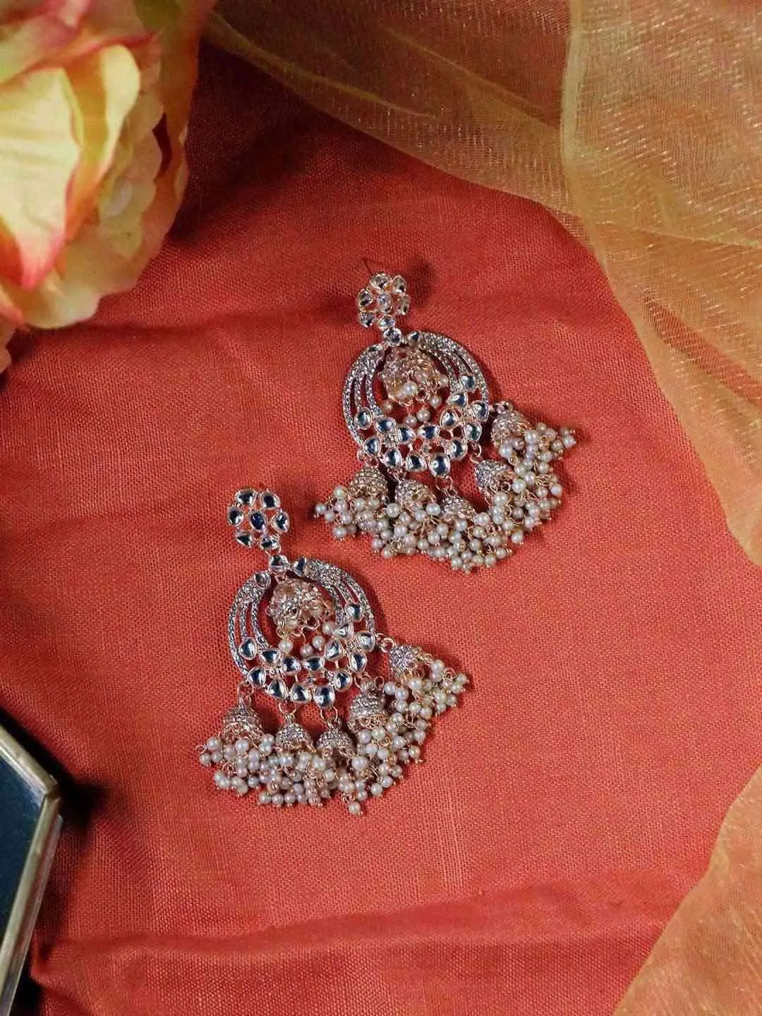 Rose Gold Chandbali Jhumka