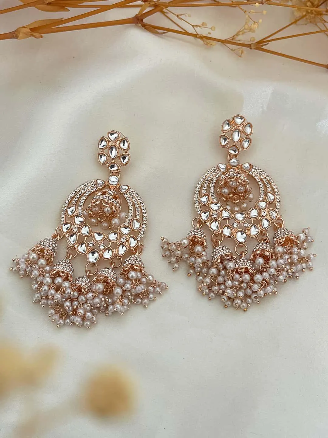 Rose Gold Chandbali Jhumka