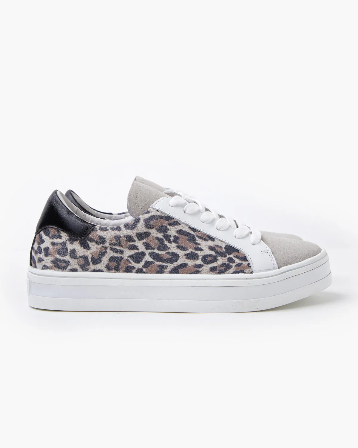 Sammy Leather Sneaker - Beige Leopard