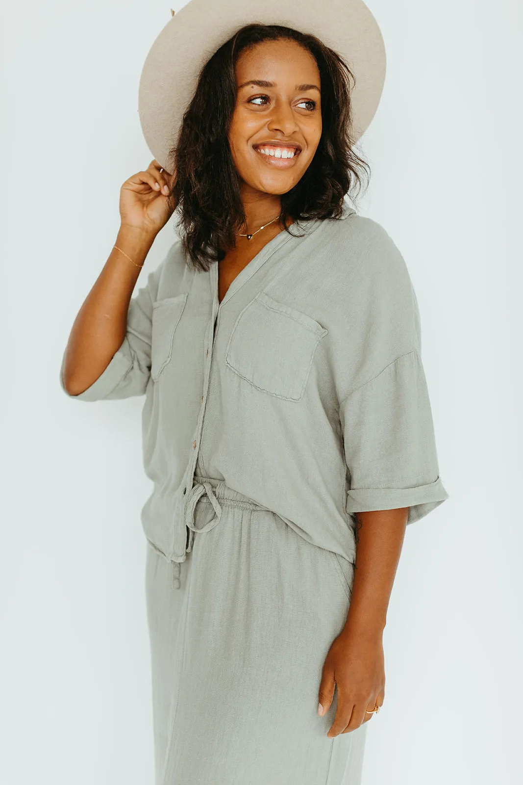 Sandy Linen Top