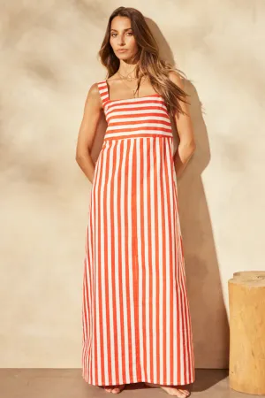 SARA MAXI DRESS - Campari Stripe