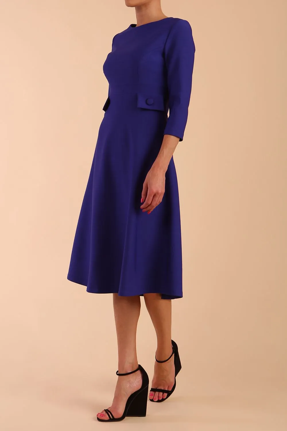 Seed Gresham 3/4 Sleeve Knee Length A-Line Dress