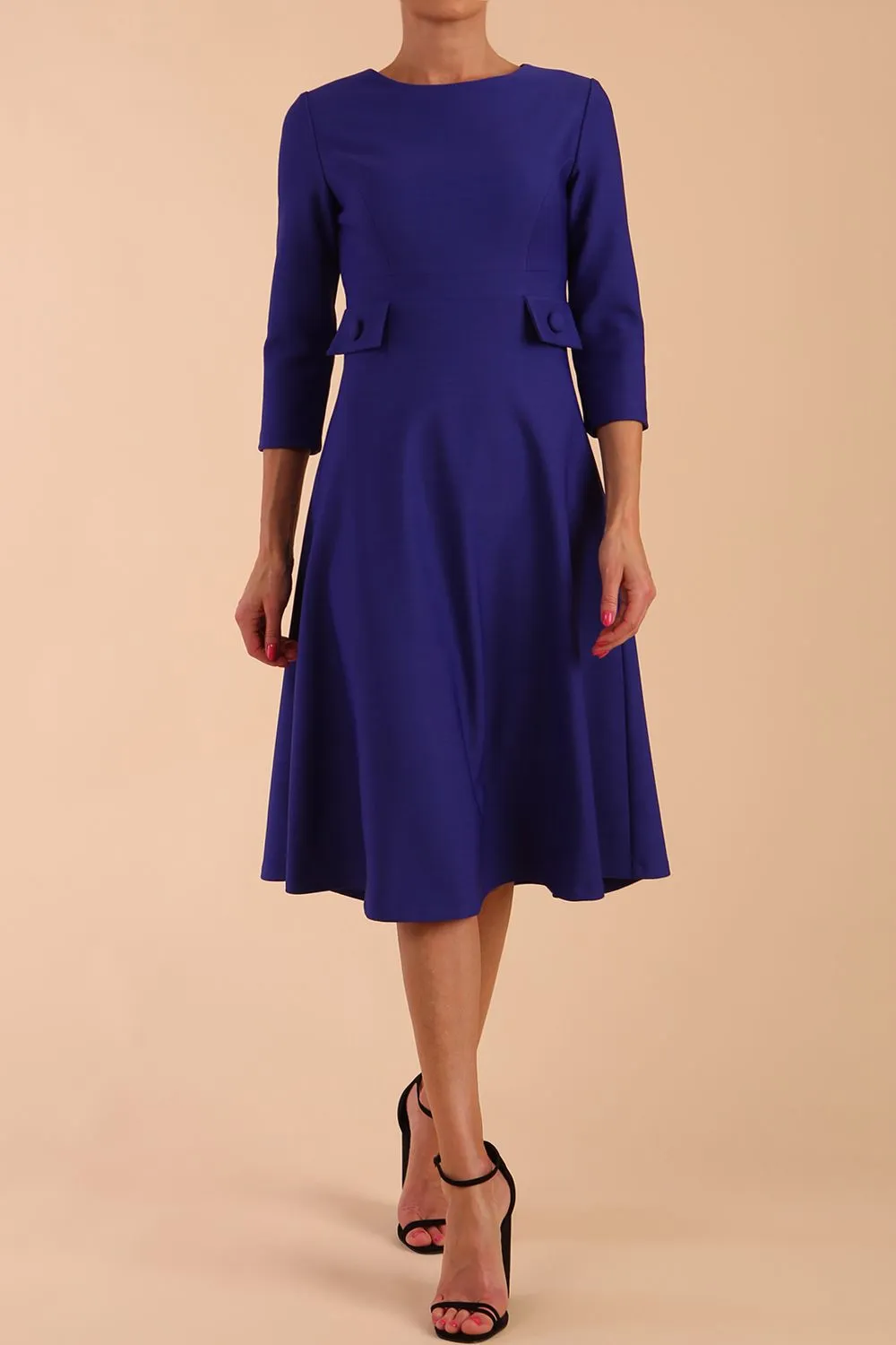 Seed Gresham 3/4 Sleeve Knee Length A-Line Dress