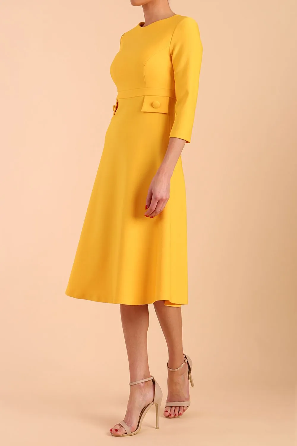 Seed Gresham 3/4 Sleeve Knee Length A-Line Dress