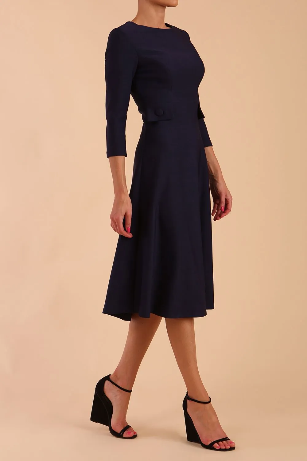 Seed Gresham 3/4 Sleeve Knee Length A-Line Dress