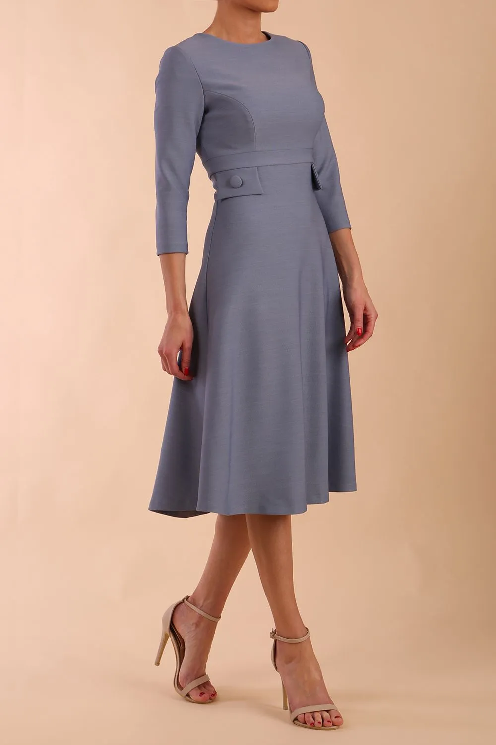 Seed Gresham 3/4 Sleeve Knee Length A-Line Dress