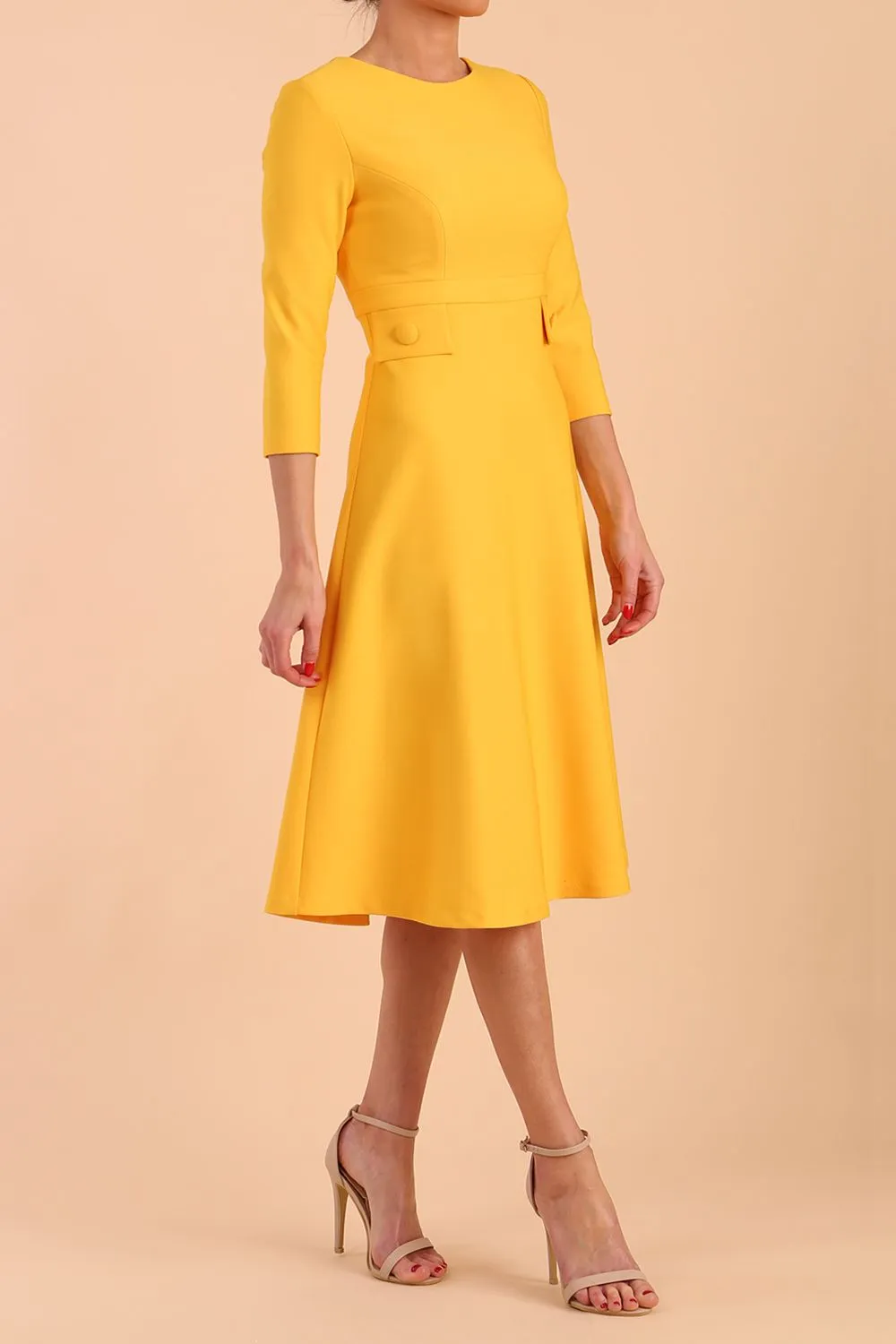 Seed Gresham 3/4 Sleeve Knee Length A-Line Dress