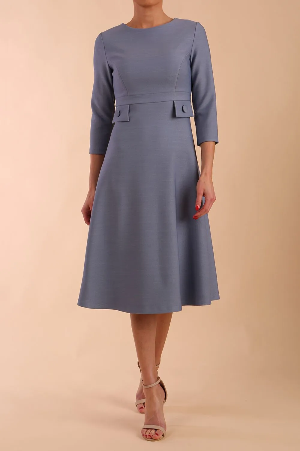 Seed Gresham 3/4 Sleeve Knee Length A-Line Dress