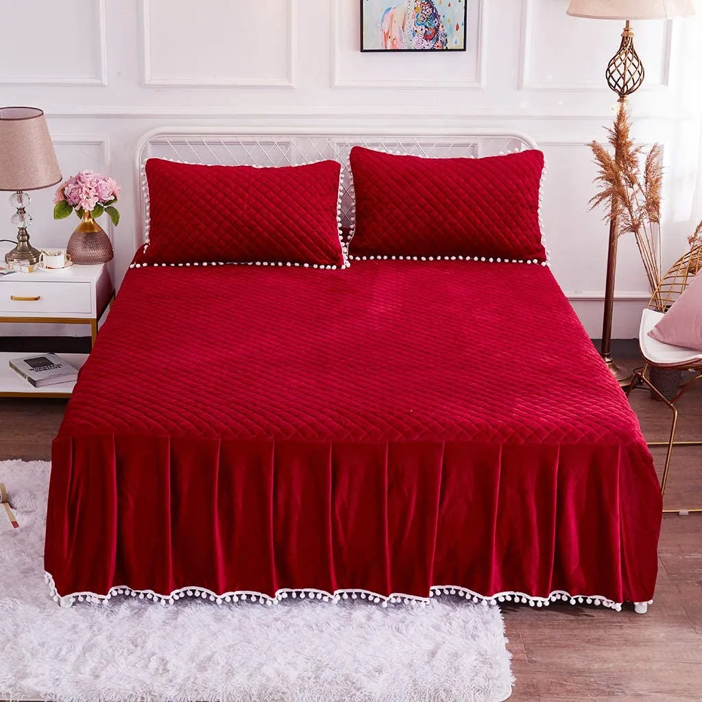 Softy Red Bed Skirt