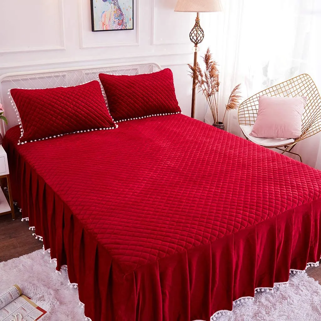 Softy Red Bed Skirt